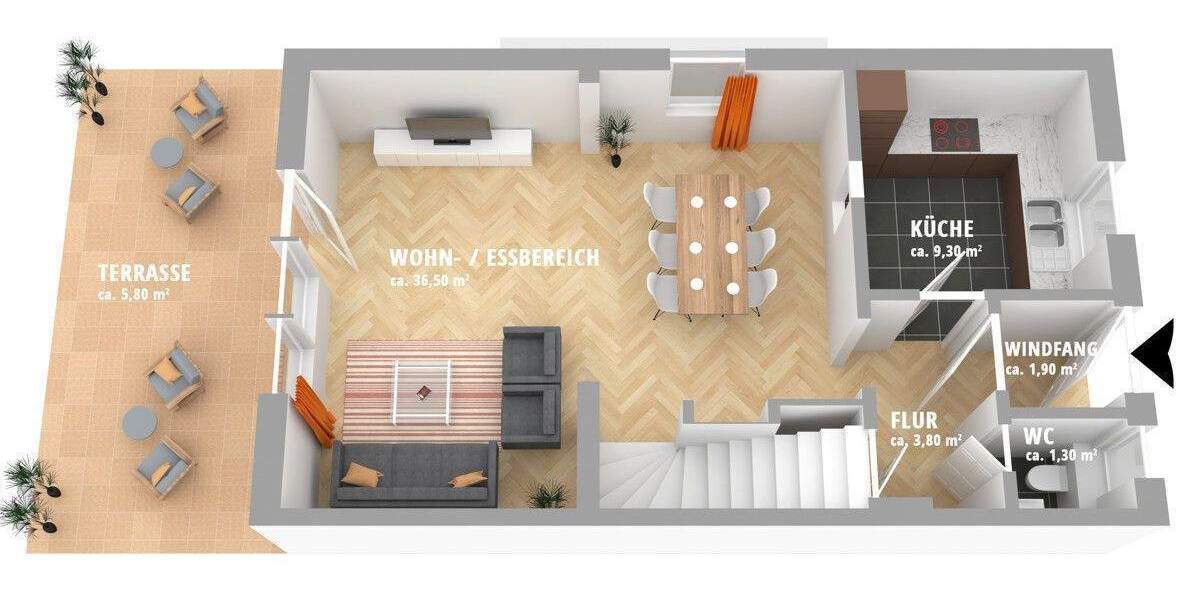 Schönes Reihenendhaus mit Garten, Garage und Stellplatz in Nürnberg-Gebersdorf 5 zimmer