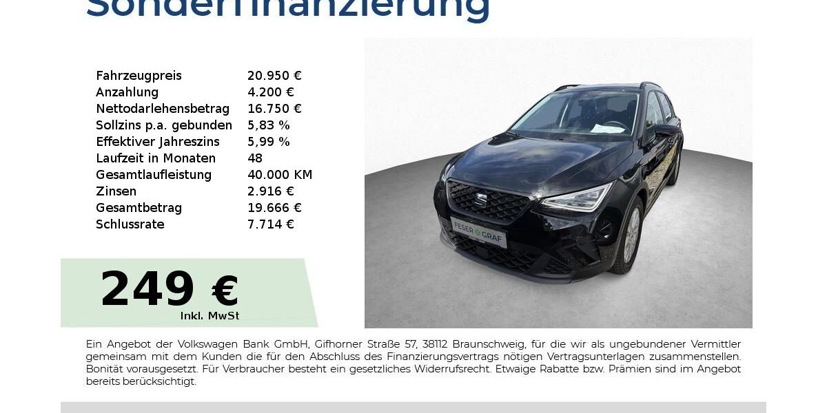 Seat Arona 8.350 km 21.450 &euro; Schwabach 91126