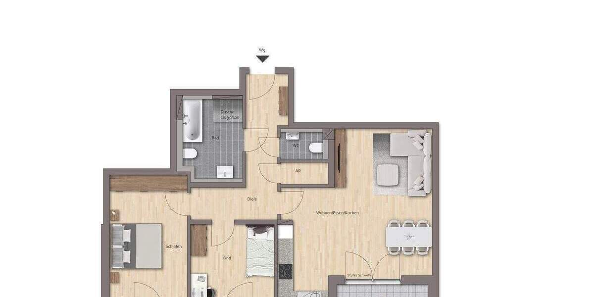 Etagenwohnung Roth Eckersmühlen - 3 Zimmer, 85 m&sup2;, 398.900&euro; | Angebot:26704166