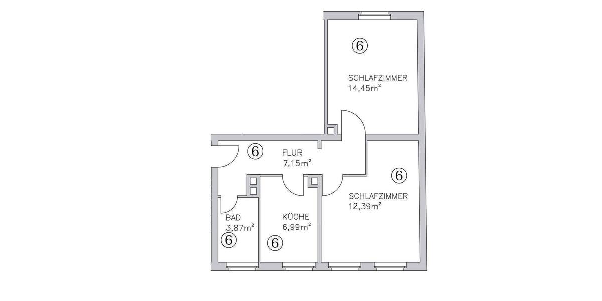 Etagenwohnung Nürnberg Wöhrd - 2 Zimmer, 194.000&euro; | Angebot:26875257