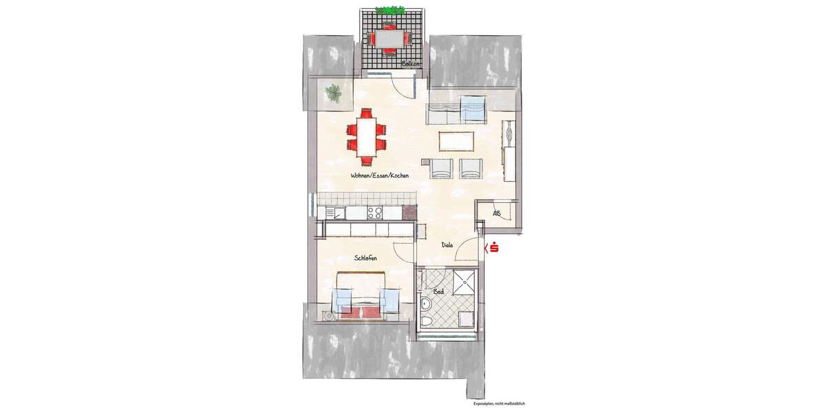 Etagenwohnung Erlangen Dechsendorf - 2 Zimmer, 64 m&sup2;, 359.000&euro; | Angebot:25671219