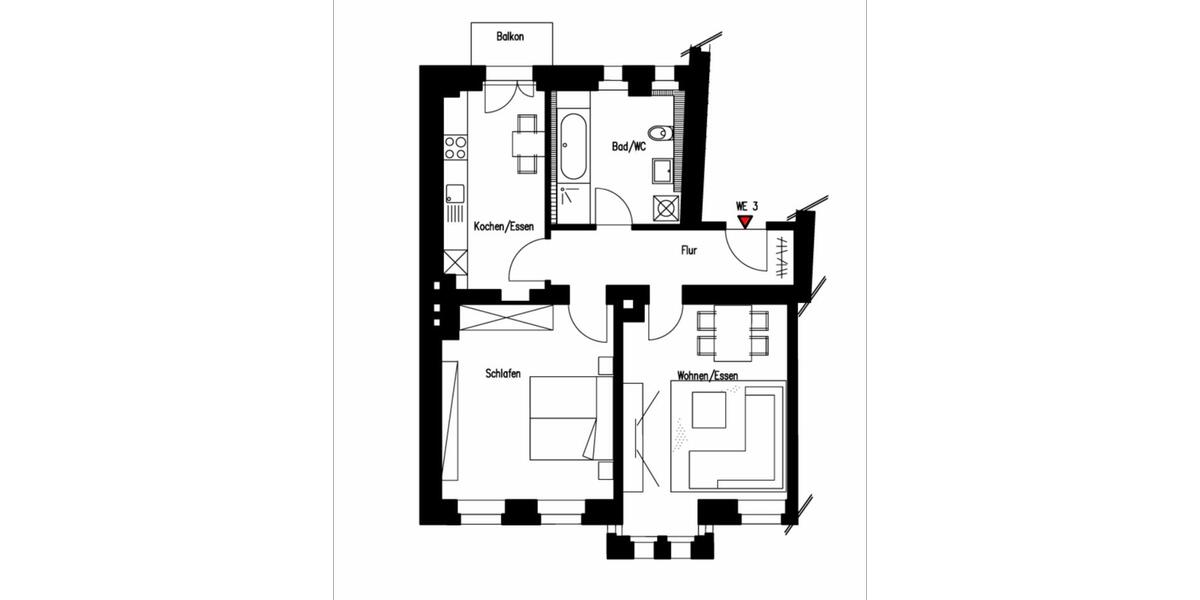 Etagenwohnung Nürnberg Hasenbuck - 2 Zimmer, 75 m&sup2;, 975&euro; | Angebot:25512584