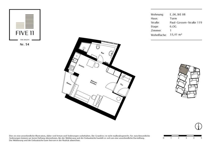 Apartment mit durchdachter Möblierung zimmer
