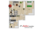 Gut vermietete 2 Zimmer-MansardenWohnung mit Loggia und Stellplatz in ruhiger Wohnlage RH-Nord