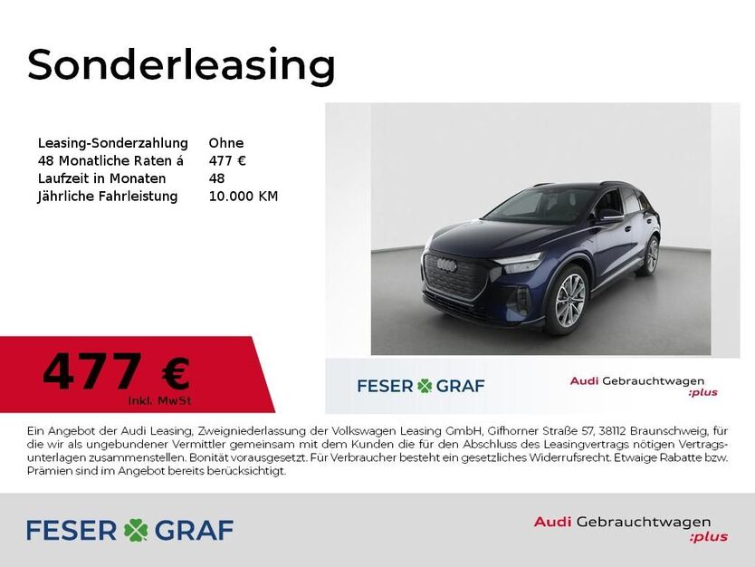 Audi Q4 e-tron 6.086 km 51.810 € Nürnberg 90411
