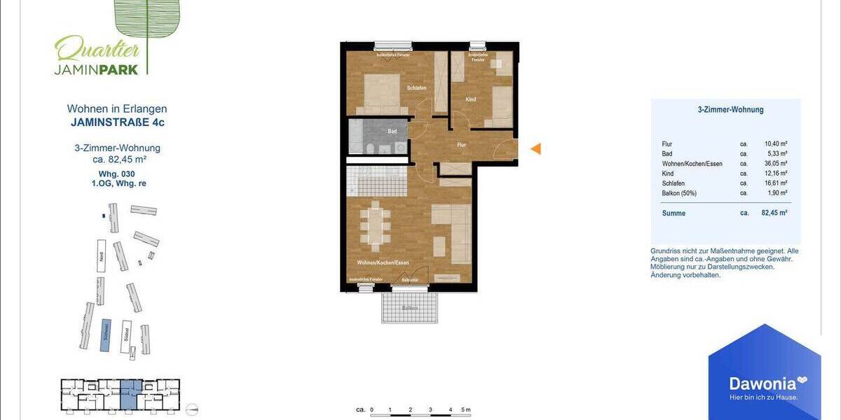 Etagenwohnung Erlangen Anger - 3 Zimmer, 82 m&sup2;, 1.215&euro; | Angebot:26410538