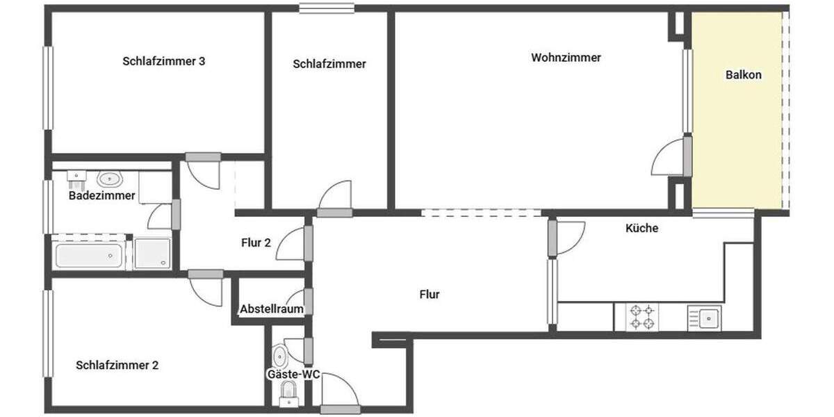 Etagenwohnung Erlangen Bruck - 4 Zimmer, 114 m&sup2;, 448.000&euro; | Angebot:25567051