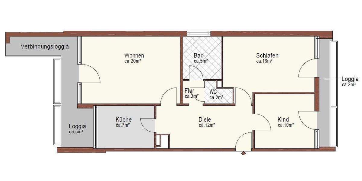 3-Zimmer-Wohnung mit Balkon, Lift und TG-Stellplatz 3 zimmer