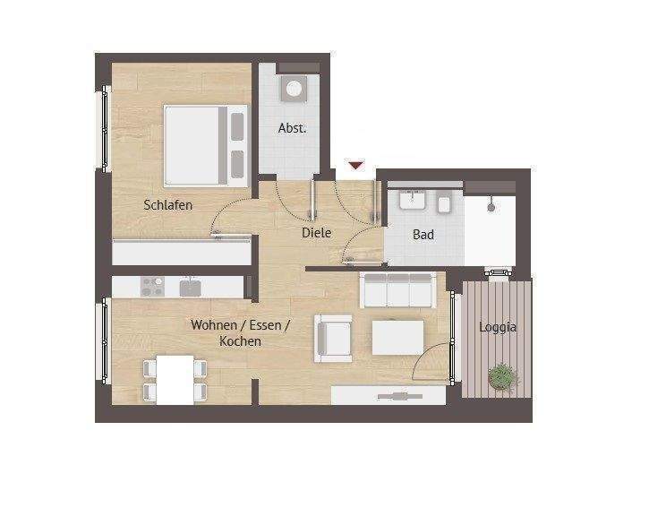 Etagenwohnung Nürnberg Tafelhof - 2 Zimmer, 426.500&euro; | Angebot:26451806