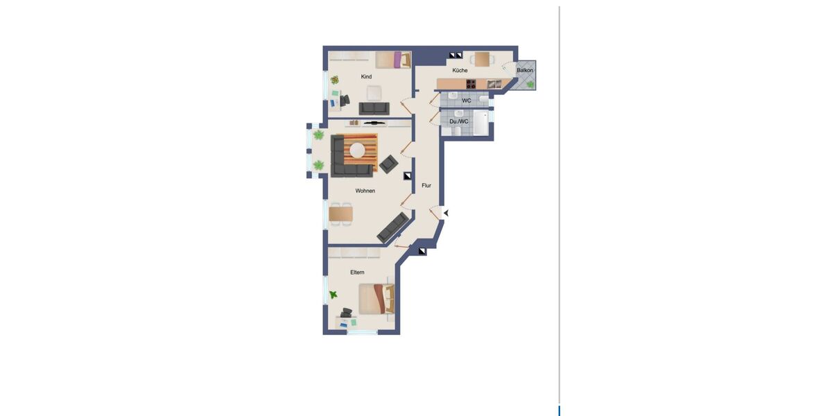 Große 4-Zi.-Wohnung (105 m²) in Südstadt – Top vermietet, Balkon, Investoren aufgepasst! - Appartement Nürnberg Tafelhof | Angebot:27651266