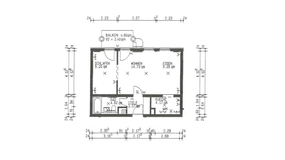 Etagenwohnung Nürnberg Zerzabelshof - 2 Zimmer, 48 m&sup2;, 220.000&euro; | Angebot:26947378