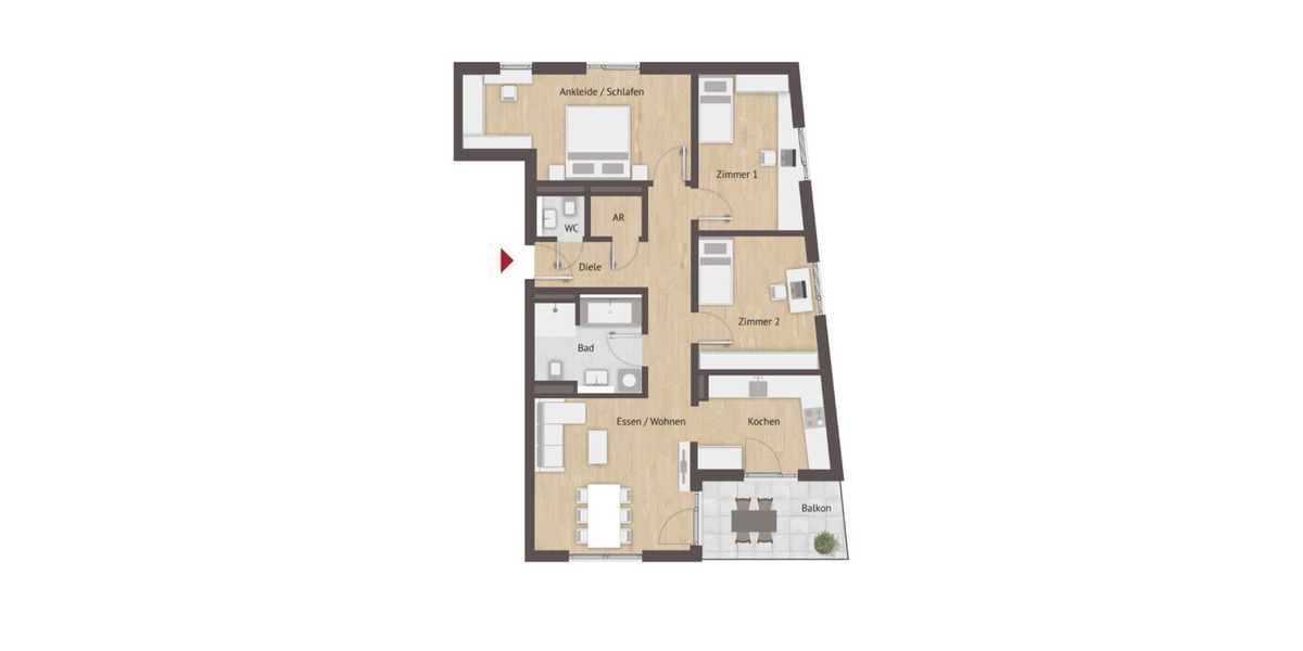 Etagenwohnung Nürnberg Laufamholz - 4 Zimmer, 96 m&sup2;, 660.950&euro; | Angebot:26230022