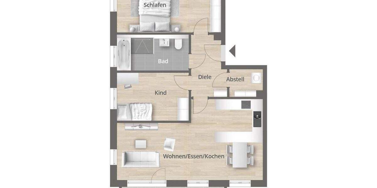 Etagenwohnung Bubenreuth - 3 Zimmer, 80 m&sup2;, 535.000&euro; | Angebot:25729991