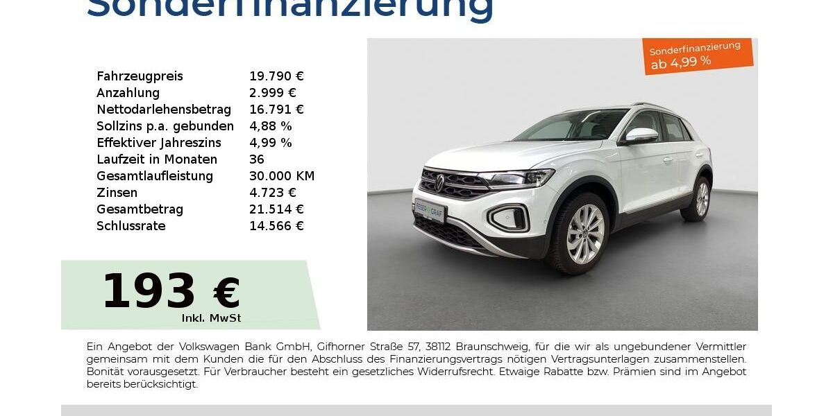VW T-Roc 42.896 km 18.780 &euro; Fürth 90763