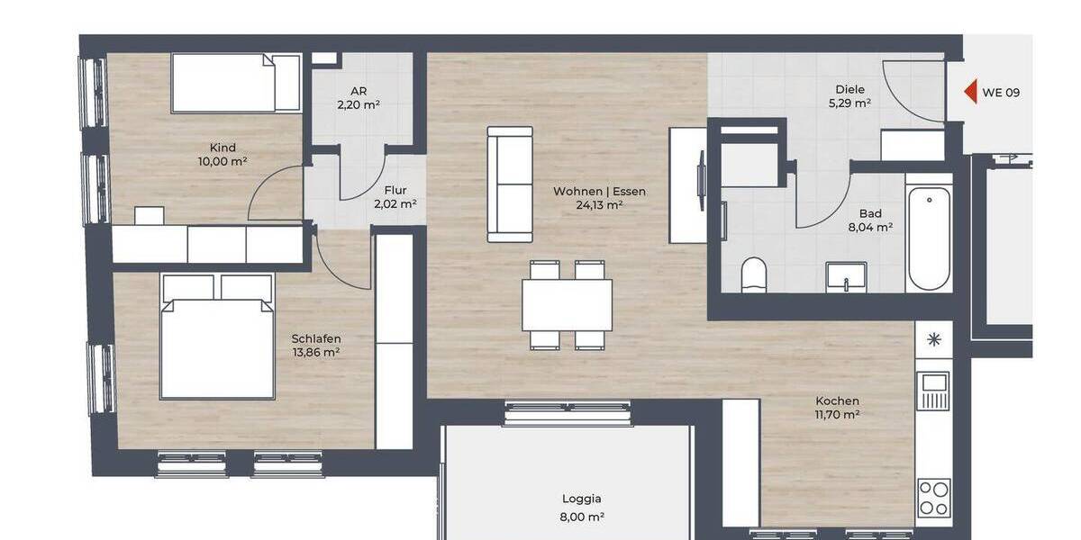 Etagenwohnung Nürnberg St Leonhard - 3 Zimmer, 81 m&sup2;, 467.750&euro; | Angebot:26887459