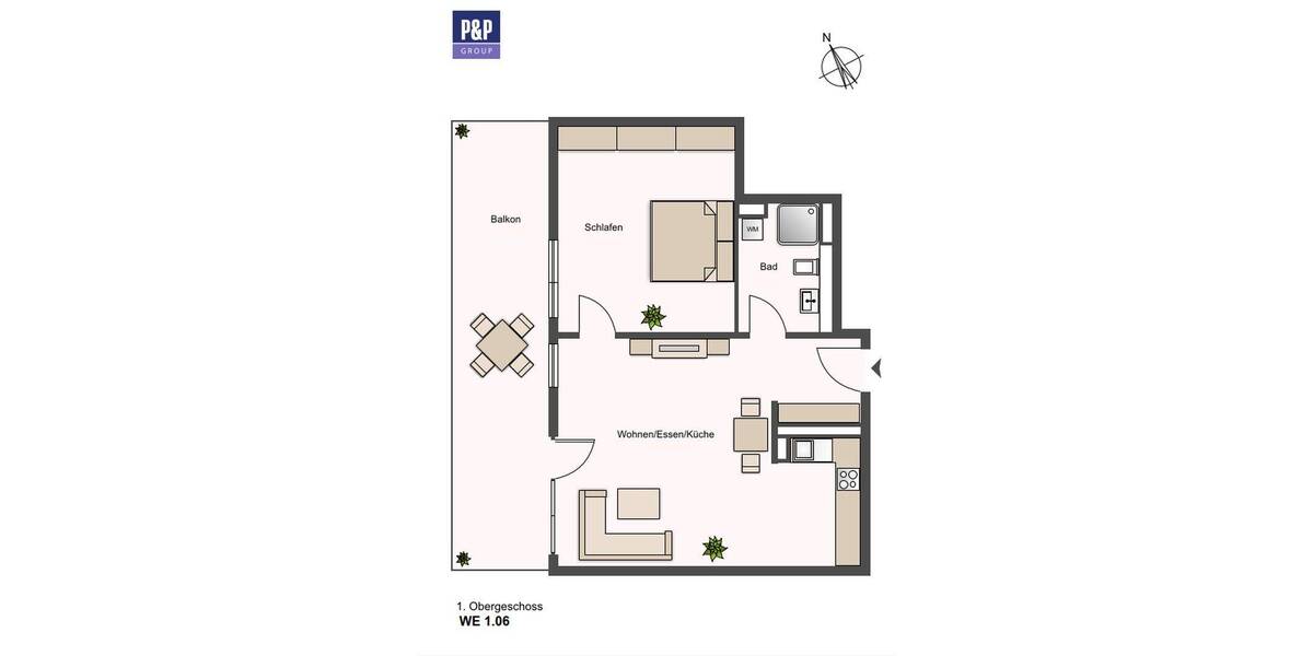 Etagenwohnung Fürth Innenstadt - 2 Zimmer, 59 m&sup2;, 1.007&euro; | Angebot:26808538