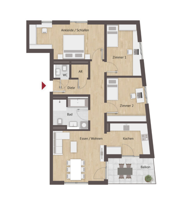SCHNELL EINZIEHEN UND GLEICH WOHLFÜHLEN: Sonnige 4-Zi-Whg. mit gr. Balkon! Sie erhalten sogar noch den KfW-Zuschuss in Höhe von 26.250€! 4 zimmer
