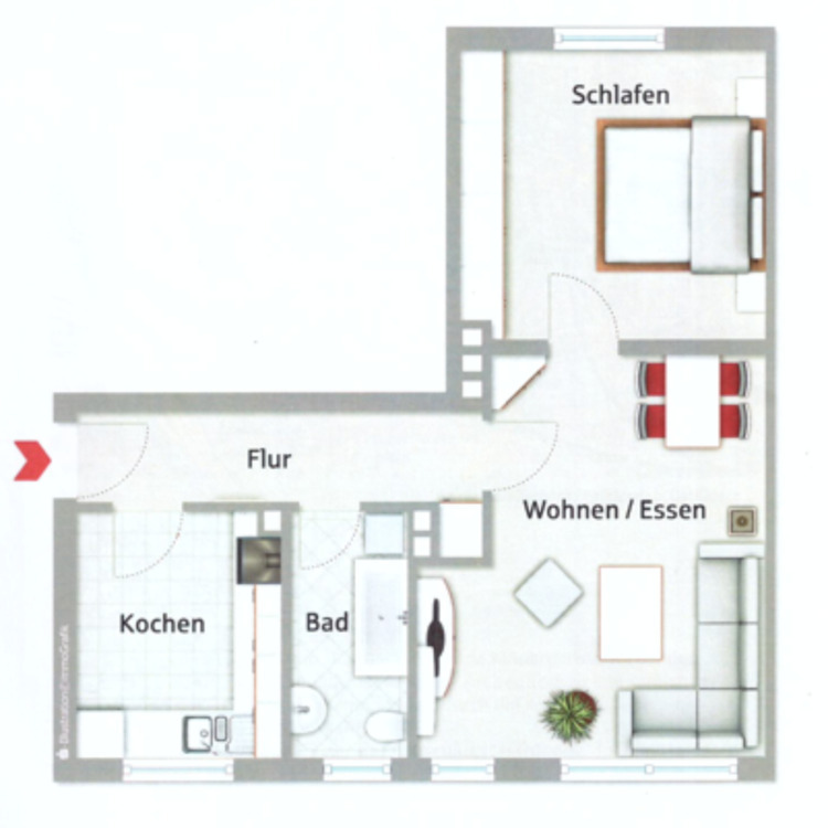 2-Zimmer-Wohnung in Fürth-Hardhöhe – Provisionsfrei von Privat zimmer