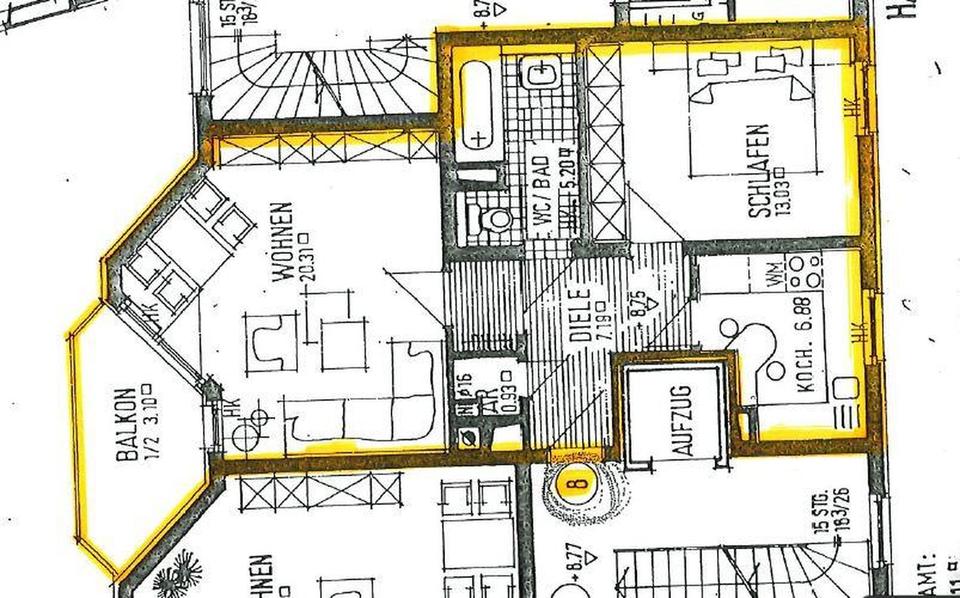 Etagenwohnung Nürnberg Rabus - 2 Zimmer, 54 m&sup2;, 850&euro; | Angebot:26406764