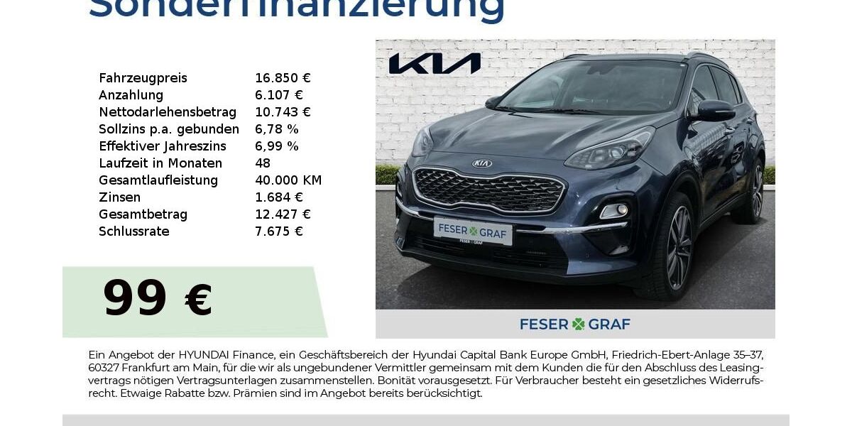 Kia Sportage 63.500 km 16.850 &euro; Roth 91154