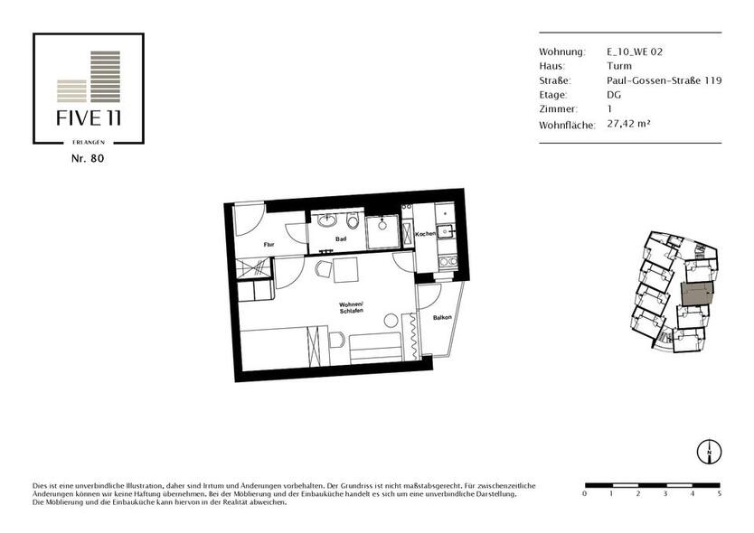 Exklusive und moderne 1-Zimmer-Wohnung zimmer