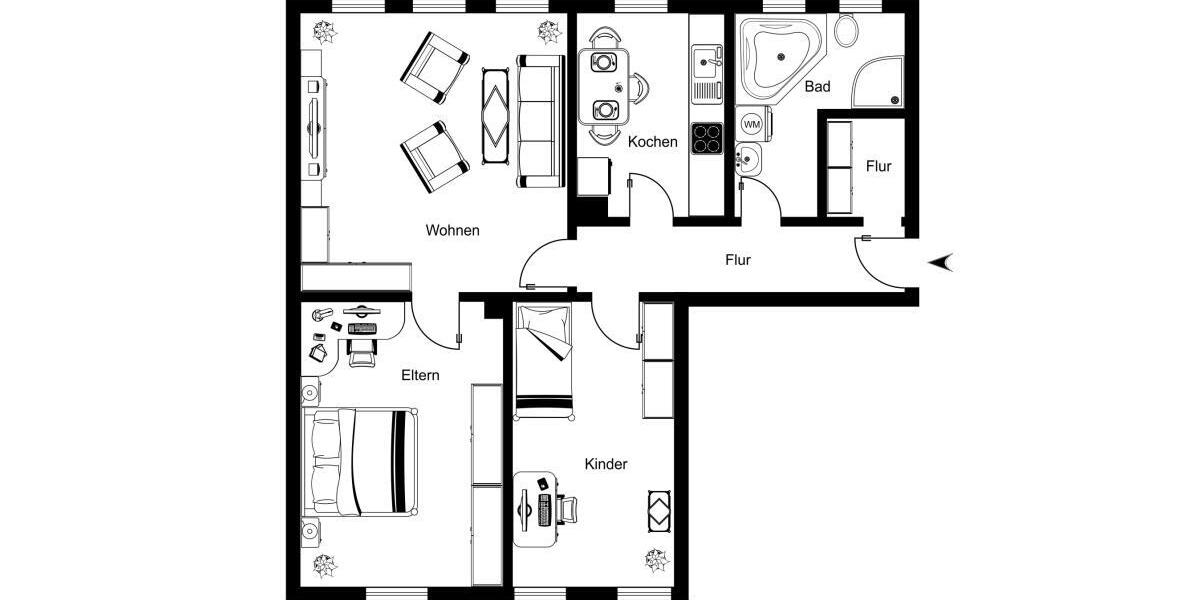Stilvoll wohnen im Altbau – kernsanierte Wohnung mit großzügigen, hellen Räumen, hohen Decken und optionaler Garage - 3- Fürth 10809563000 | Angebot:27620902