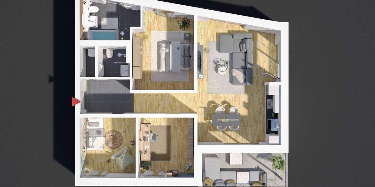 Intelligentes Wohnkonzept, großzügiger Süd-Balkon, direkt am Marienbergpark, KfW 40 EE 4 zimmer