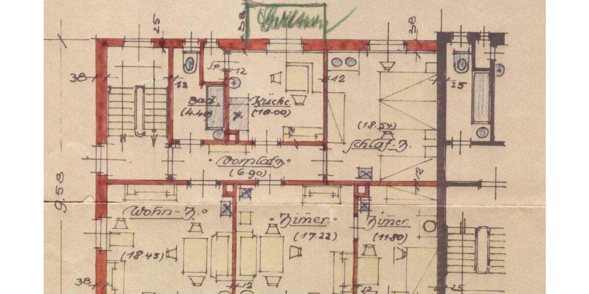 Etagenwohnung Erlangen Innenstadt - 4 Zimmer, 94 m&sup2;, 1.350&euro; | Angebot:25670091