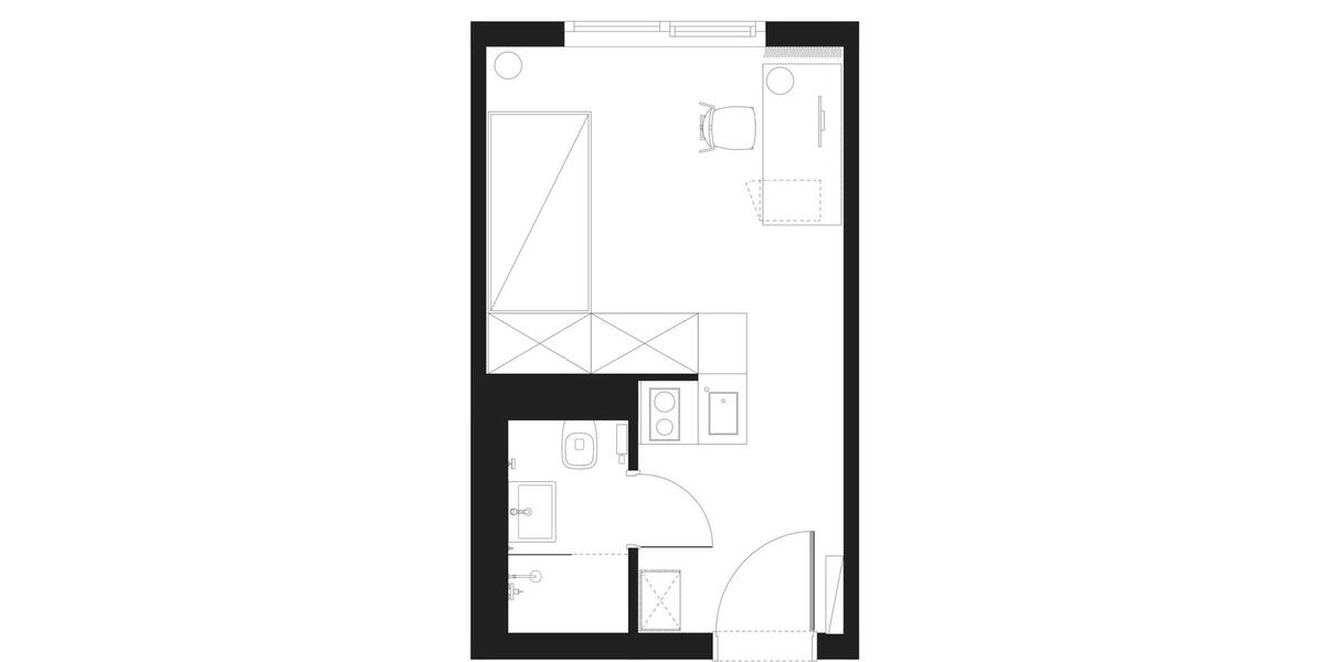 Etagenwohnung Nürnberg Herrnhütte - 1 Zimmer, 20 m&sup2;, 639&euro; | Angebot:25619501