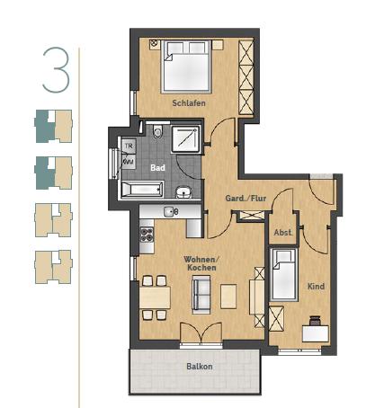 *Inkl. Umzugsbonus* Ideal für Paare und junge Familien: 3 Zimmer mit Balkon zimmer