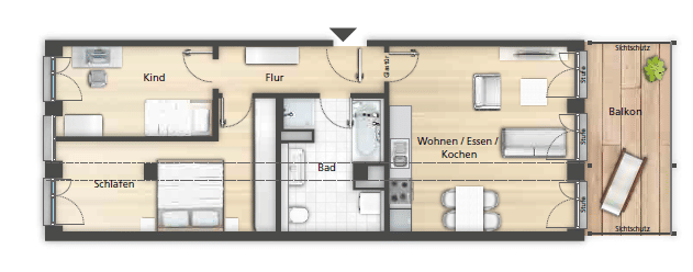 Etagenwohnung Herzogenaurach Welkenbach - 3 Zimmer, 85 m&sup2;, 999&euro; | Angebot:26903723