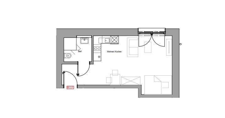 N-Schweinau: Erstbezug! Geräumige, helle 1-Zi-Whg. (4.OG) mit EBK & Aufzug 1 zimmer