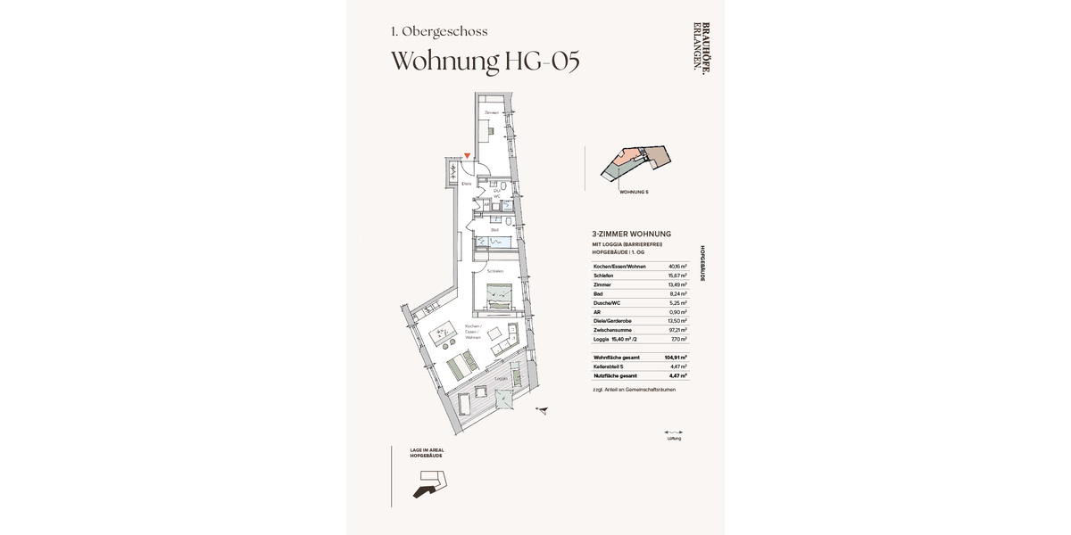 Etagenwohnung Erlangen Innenstadt - 3 Zimmer, 104 m&sup2;, 896.735&euro; | Angebot:25743766