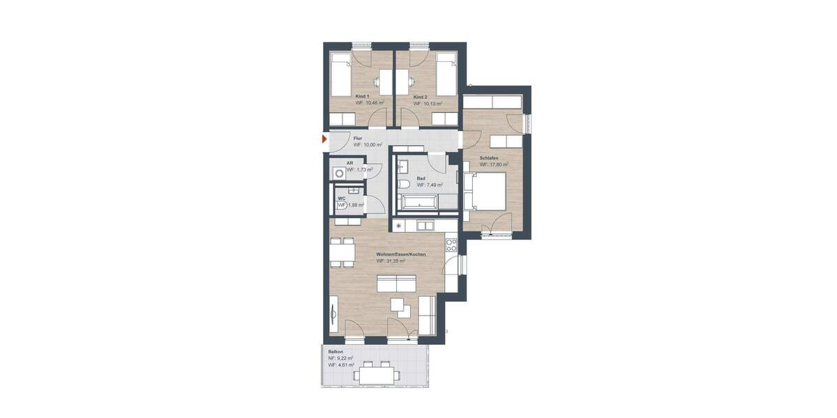 Etagenwohnung Röthenbach an der Pegnitz Röthenbach - 4 Zimmer, 95 m&sup2;, 544.350&euro; | Angebot:24874648