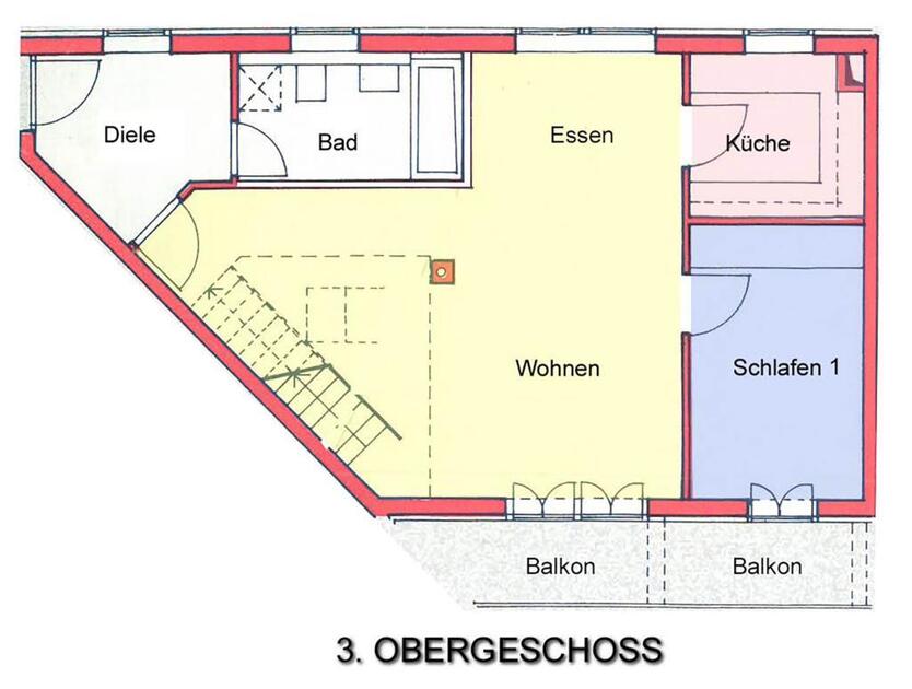 Wohlfühlen auf zwei Ebenen! Lichtdurchflutete Maisonettewohnung mit Burgblick und Tiefgaragenstellplatz. 3.5 zimmer