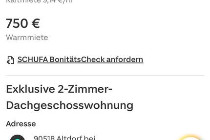 Exklusive Zwei-Zimmer-Wohnung, 90518 Altdorf 2 zimmer