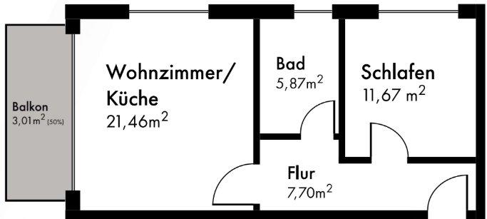 Etagenwohnung Feucht - 2 Zimmer, 61 m&sup2;, 1.000&euro; | Angebot:25289037