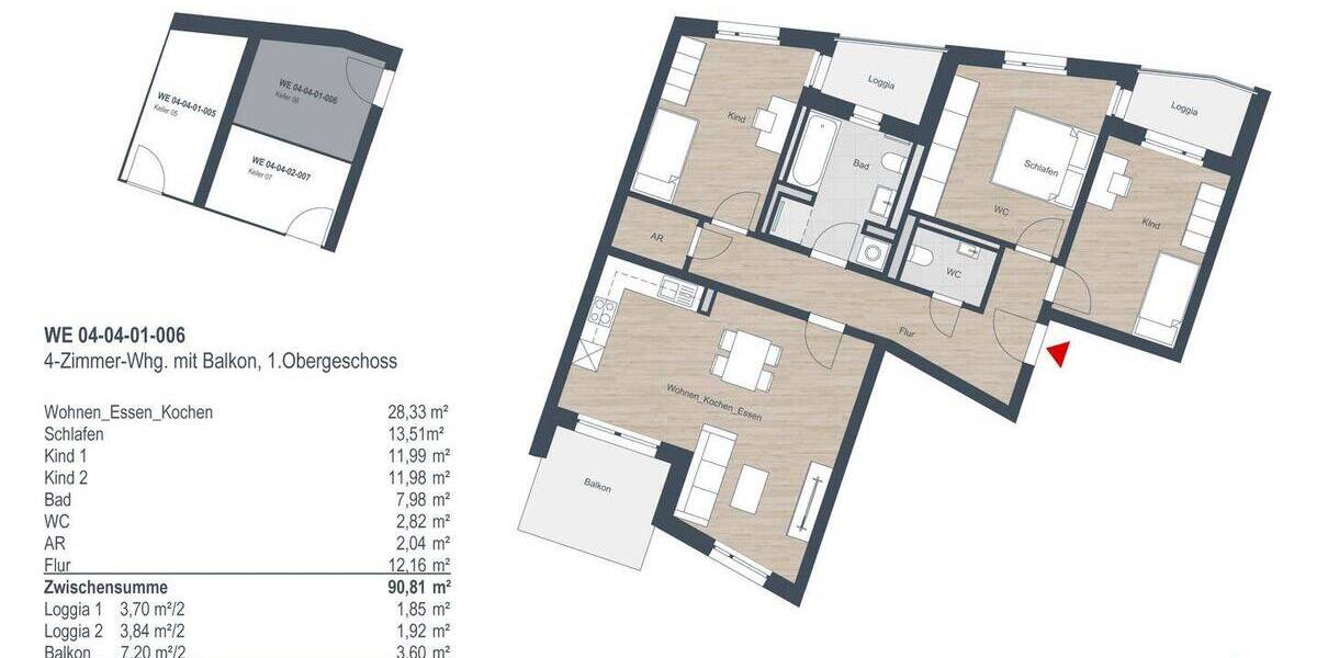 Etagenwohnung Stein Deutenbach - 4 Zimmer, 100 m&sup2;, 1.450&euro; | Angebot:26851405