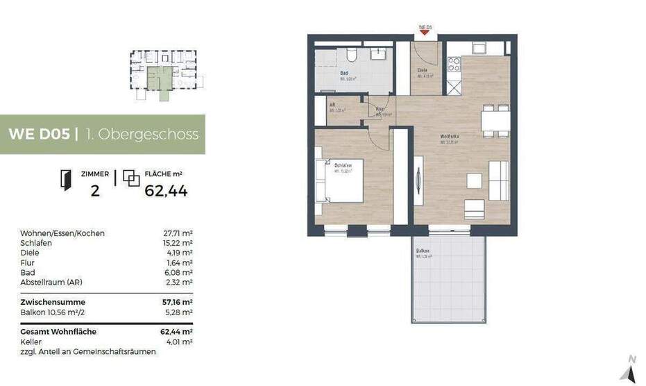 Verkaufsstart - Die erste eigene Wohnung mit großem Süd-Balkon, KfW 40 QNG 2 zimmer