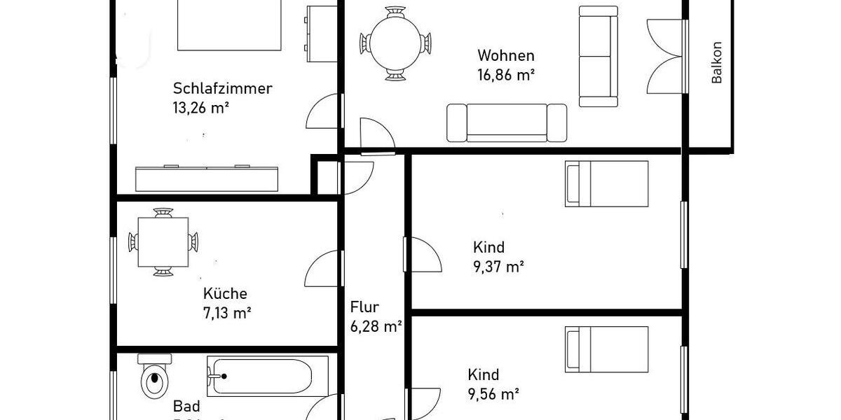 Etagenwohnung Nürnberg Herrnhütte - 4 Zimmer, 70 m&sup2;, 299.000&euro; | Angebot:26448683