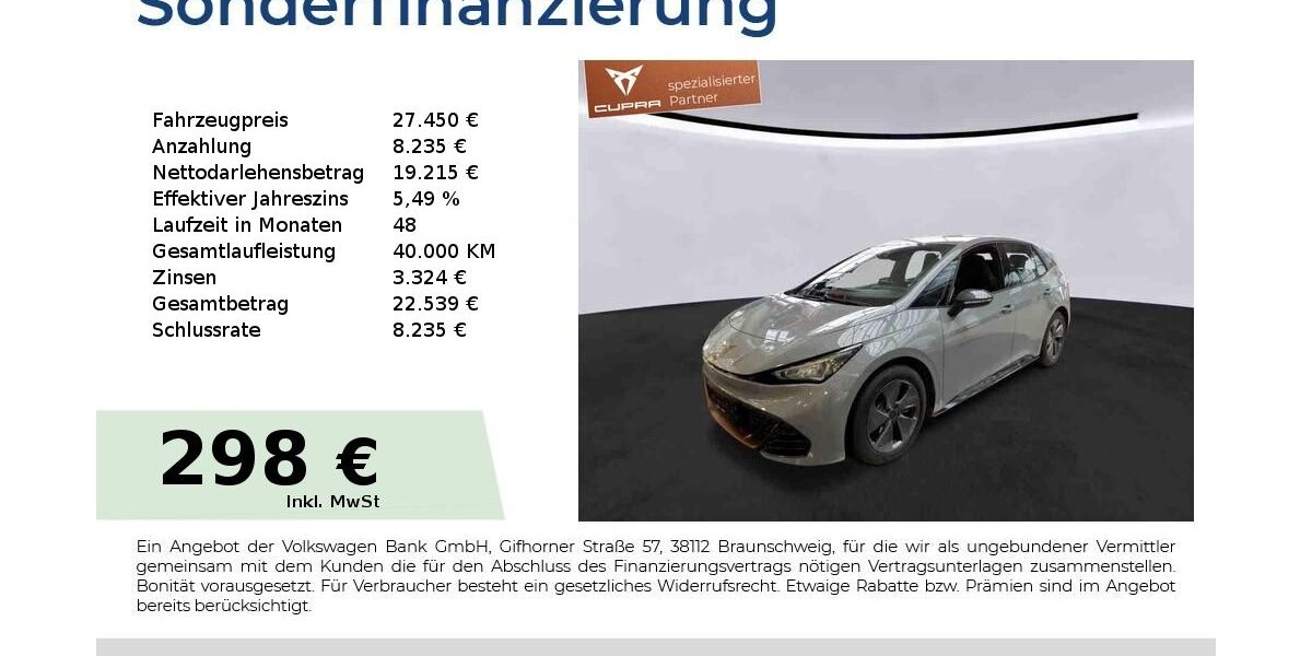 Cupra Born 24.250 km 27.220 &euro; Nürnberg 90441