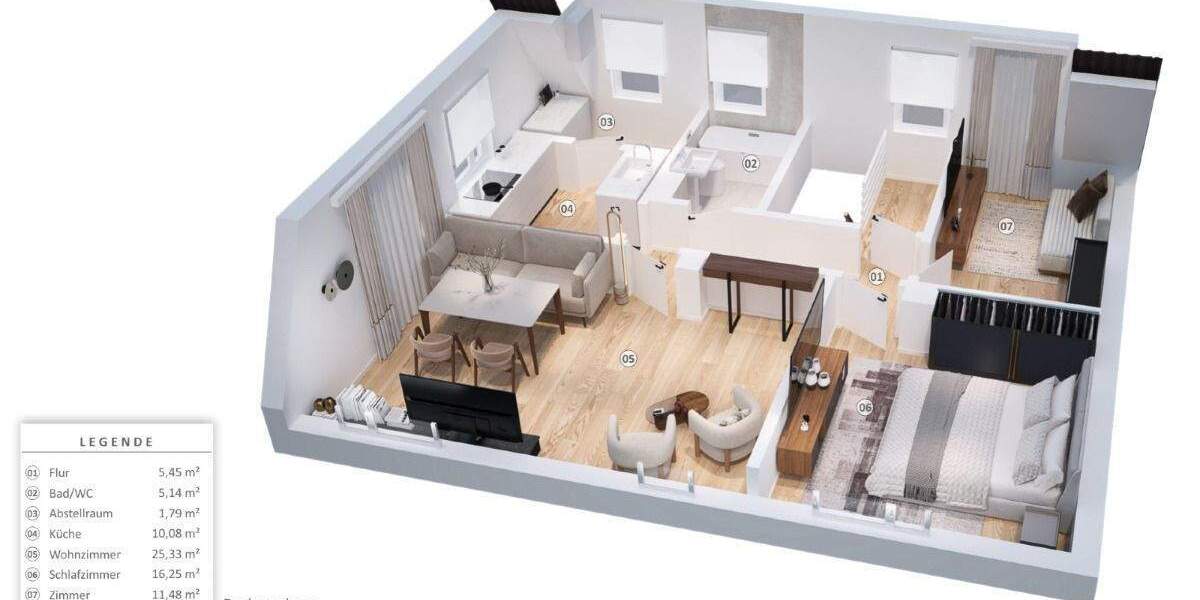 Etagenwohnung Stein - 3 Zimmer, 75 m&sup2;, 225.000&euro; | Angebot:25667035