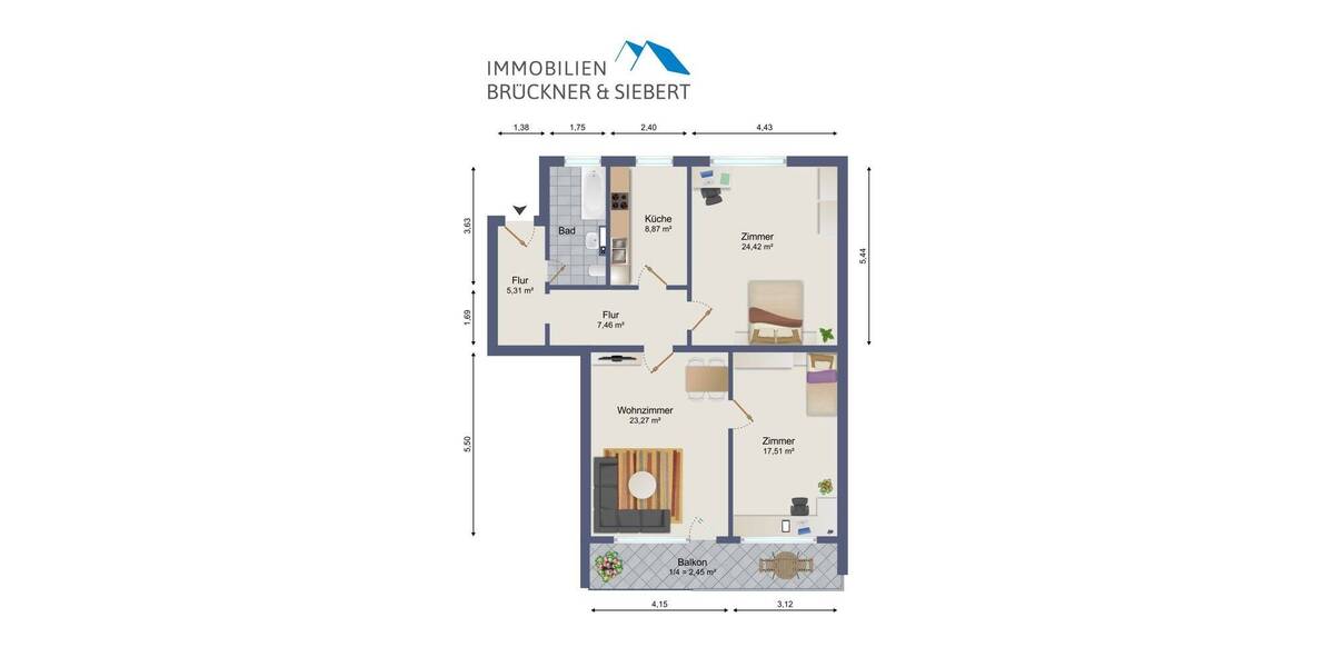 Etagenwohnung Nürnberg / Innenstadtgürtel West/Nord/Ost Rosenau - 3 Zimmer, 96 m&sup2;, 379.000&euro; | Angebot:26904334