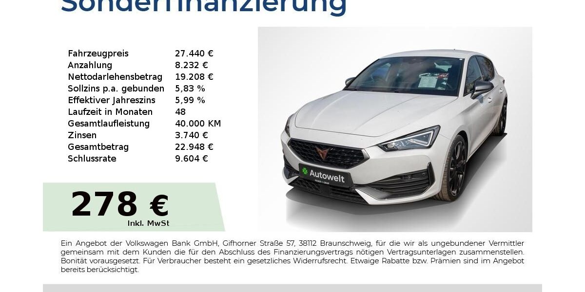 Cupra Leon 66.150 km 26.940 &euro; Nürnberg 90431