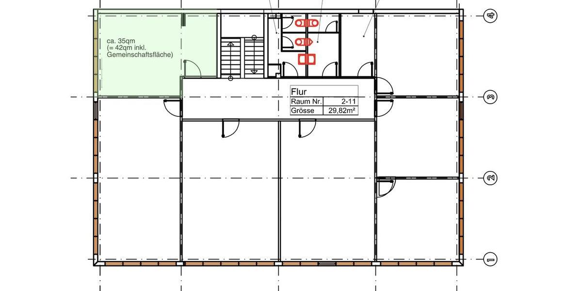 Neuwertiges Büro (ca. 42qm) mit Blick auf den Moritzberg in der Industriestraße 23a zimmer