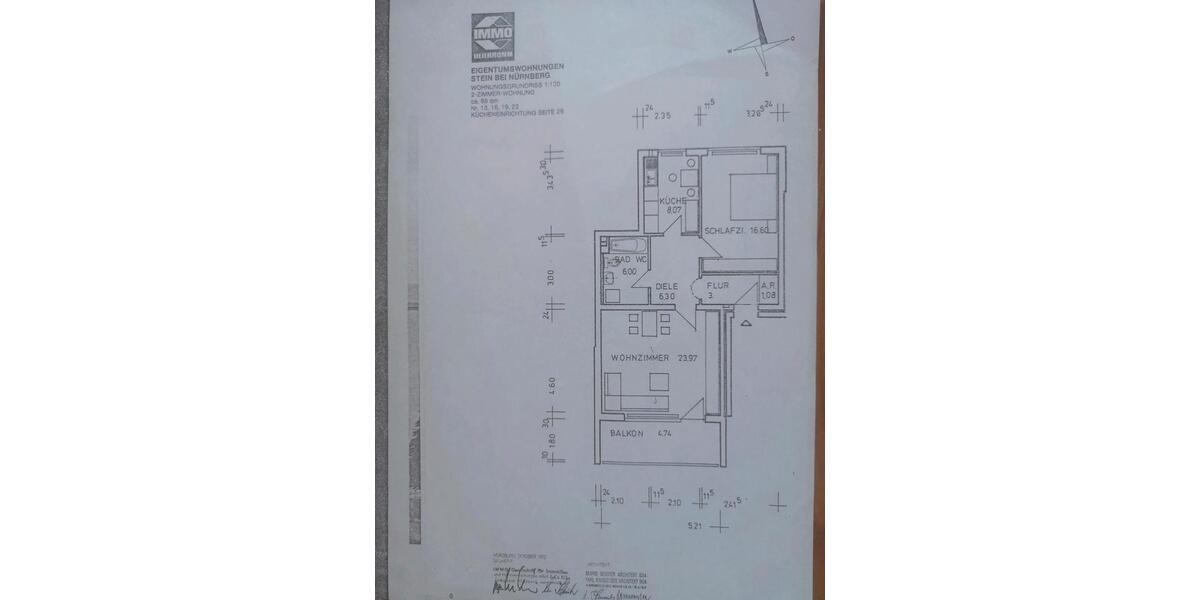 Etagenwohnung Nürnberg Katzwang - 2 Zimmer, 68 m&sup2;, 215.000&euro; | Angebot:26885120
