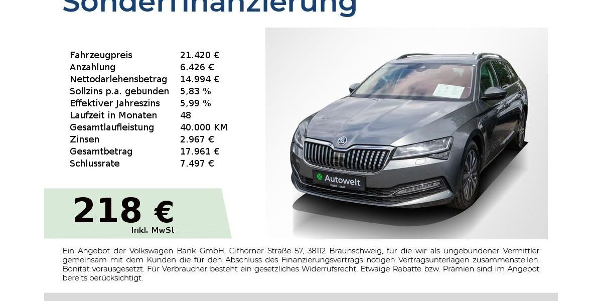 Skoda Superb 121.050 km 21.240 &euro; Nürnberg 90431