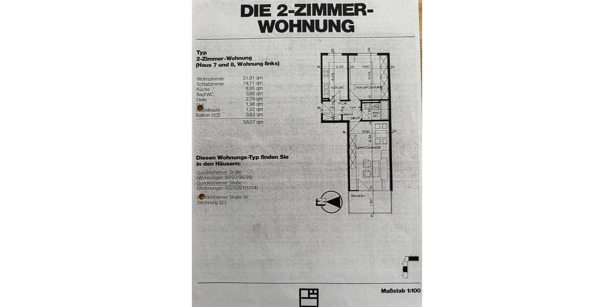 Etagenwohnung Nürnberg Katzwang - 2 Zimmer, 58 m&sup2;, 970&euro; | Angebot:26137418