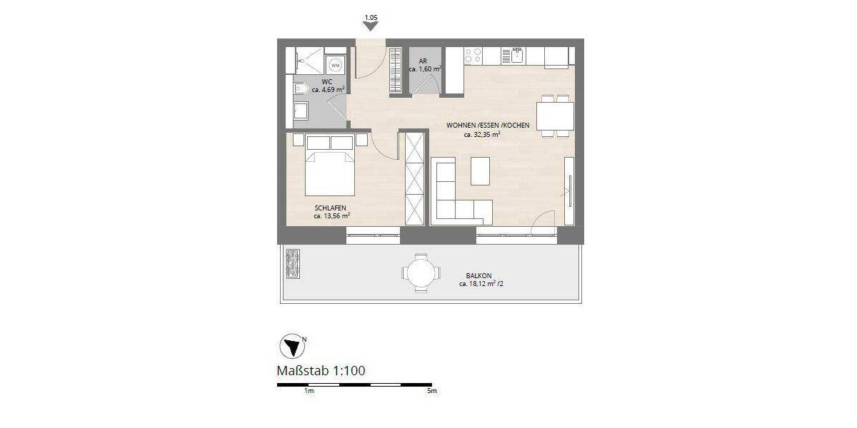 FÜ: Erstbezug! Schöne, helle 2-Zi-Whg (1.OG) mit EBK, Balkon, Aufzug + TG-Stellplatz 2 zimmer