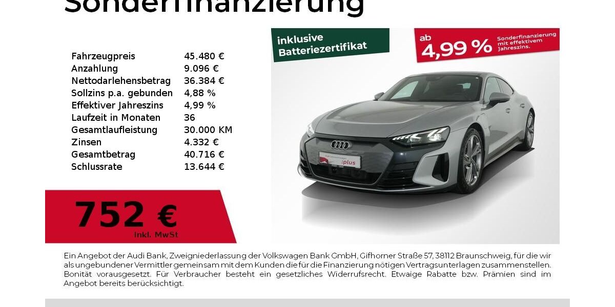 Audi e-tron GT 73.130 km 44.880 &euro; Nürnberg 90441